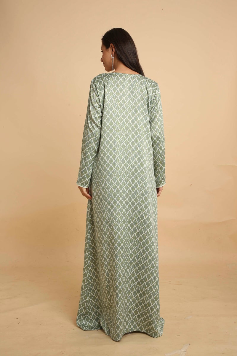 HANA & SARA Modest Arabic Jalabiya Dress with Elegant Long Sleeves Design - Image 2